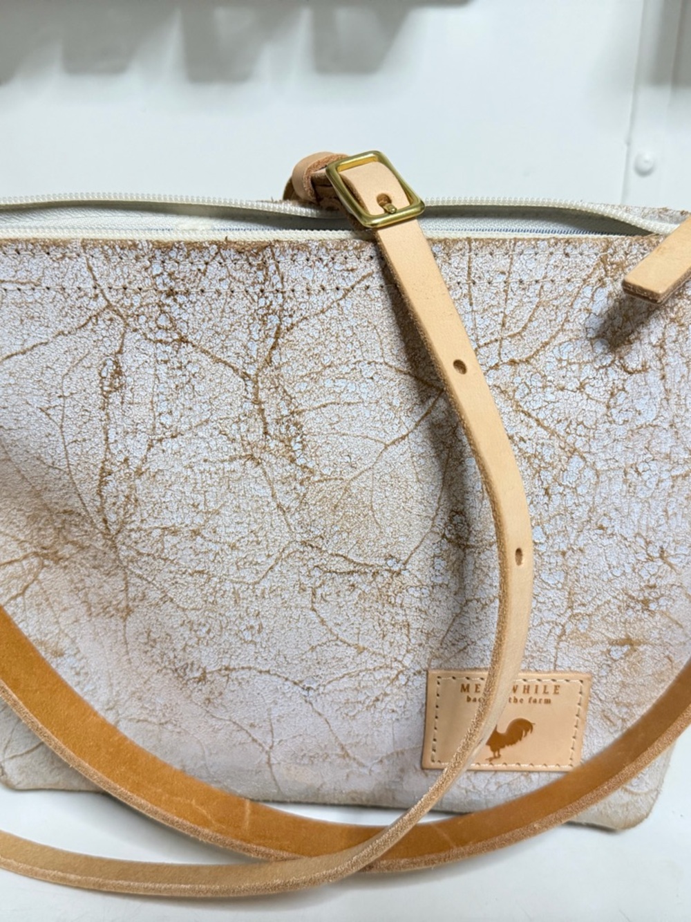 Meanwhile Beige & Tan Leather-Trim Shoulder Bag - Picture 2 of 6